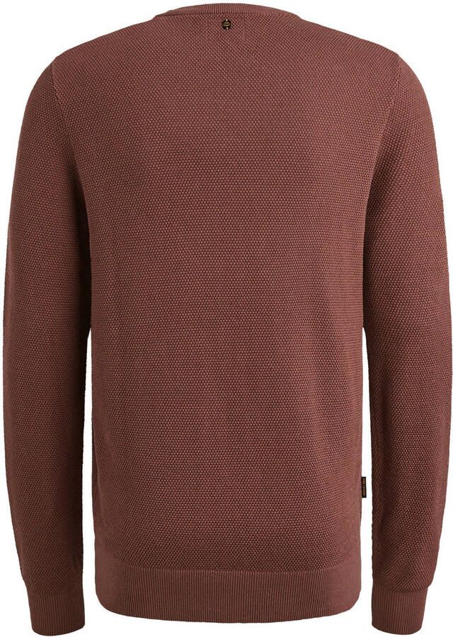 PME Legend Gebreide pullover met ronde hals en labelstitching