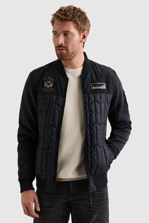 PME LEGEND Bomber jacket met ritssluiting en badges