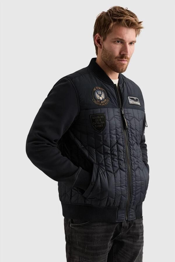 PME LEGEND Bomber jacket met ritssluiting en badges - Foto 2