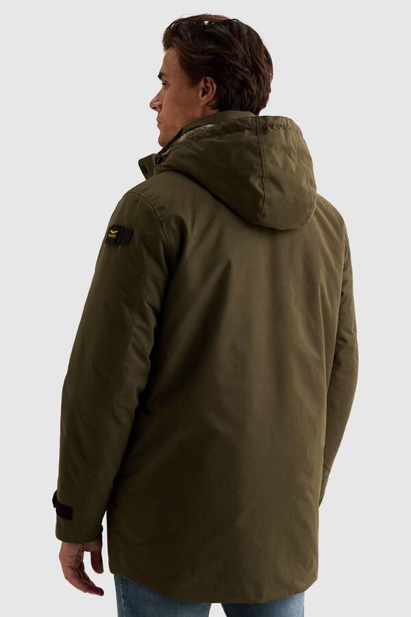 PME Legend winterparka met imitatiebontkraag donkergroen