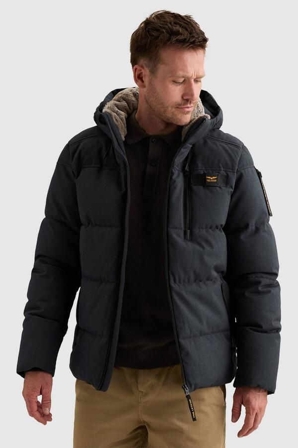 PME Legend YETCRAFT pufferjas met imitatiebontkraag donkerblauw - Foto 4