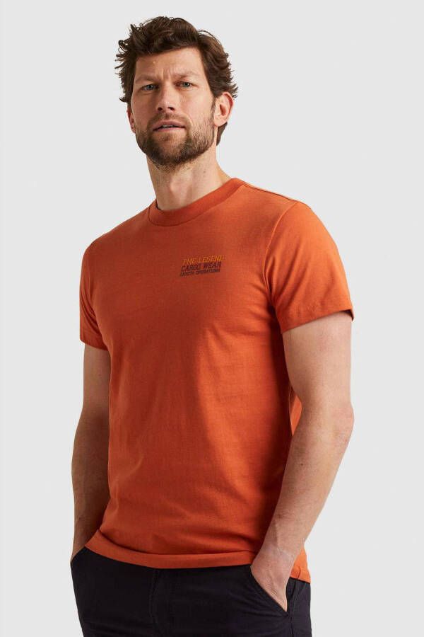 PME Legend regular fit T-shirt met backprint oranje