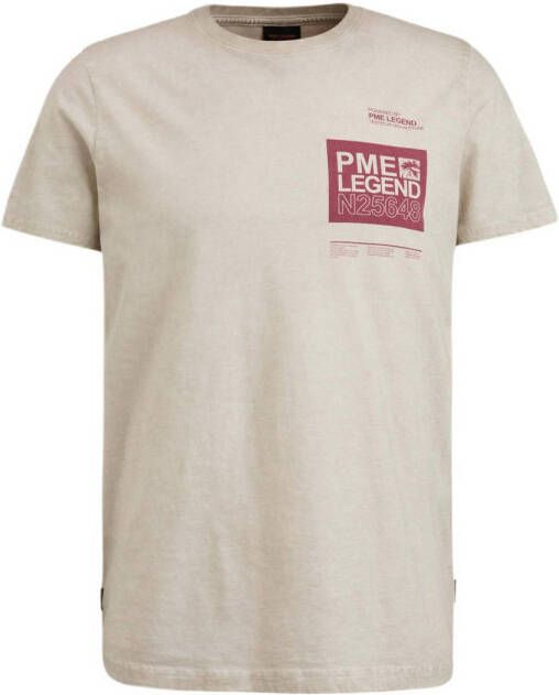 PME Legend regular fit T-shirt met backprint wit