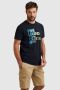 PME Legend regular fit T-shirt met printopdruk donkerblauw - Thumbnail 1