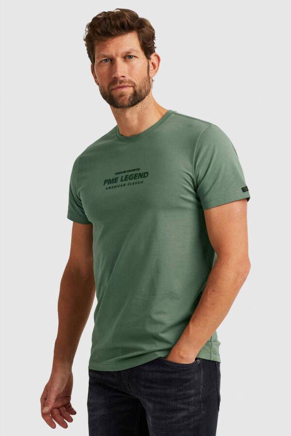 PME Legend regular fit T-shirt met printopdruk groen