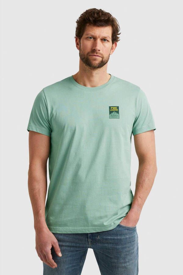 PME Legend regular fit T-shirt met printopdruk mint