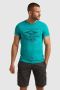 PME Legend regular fit T-shirt met printopdruk turquoise - Thumbnail 1