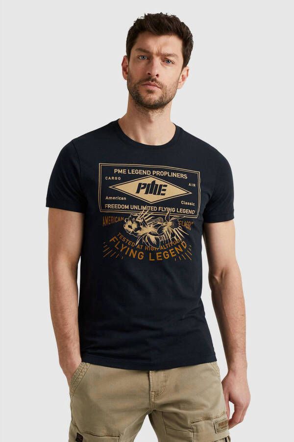 PME Legend regular fit T-shirt met printopdruk zwart