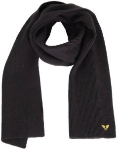 PME Legend rib gebreide sjaal met logo zwart