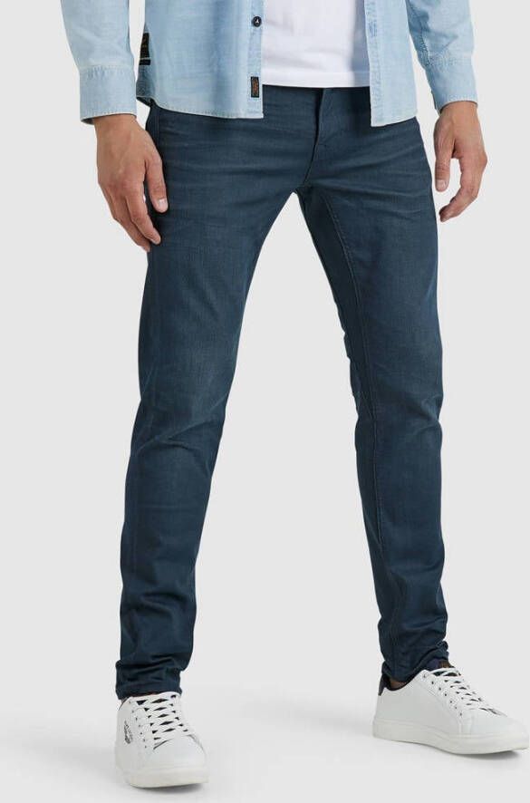 PME Legend coated slim fit broek Nightflight coated 5281 donkerblauw