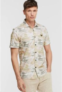 PME Legend Multi Casual Overhemd Short Sleeve Shirt Print On Jersey Slub