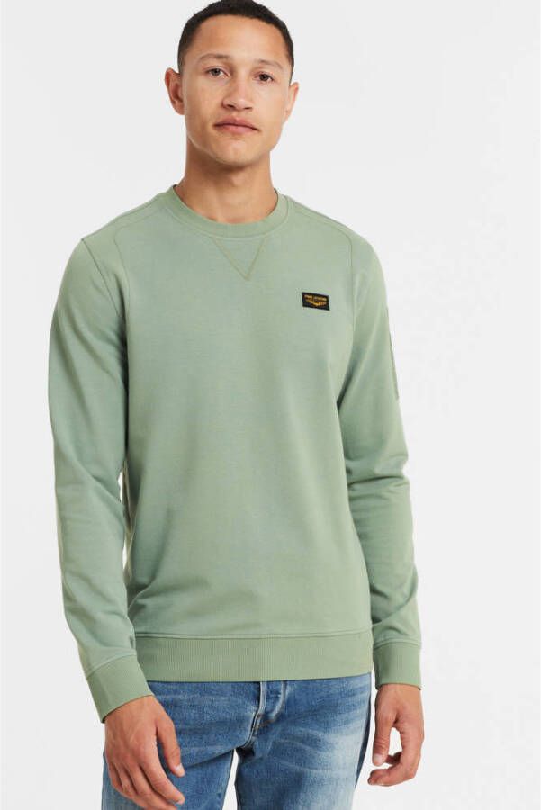 PME Legend sweater met logo 6192 hedge green