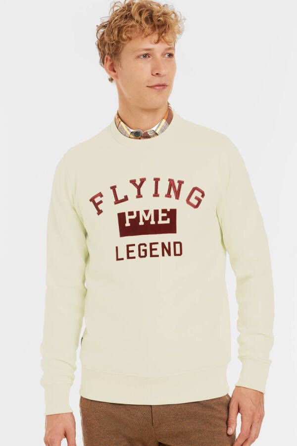 PME Legend sweater met logo 7013 bone white