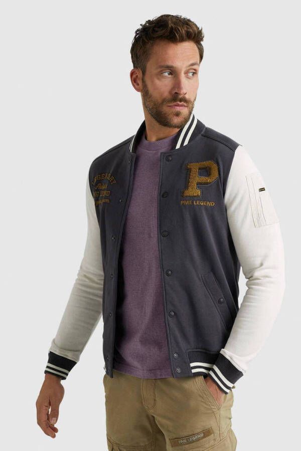 PME Legend sweatvest met printopdruk Asphalt