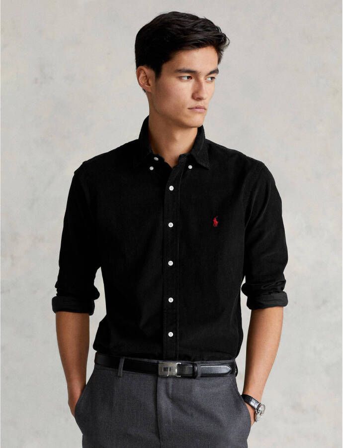 POLO Ralph Lauren corduroy regular fit overhemd met logo polo black