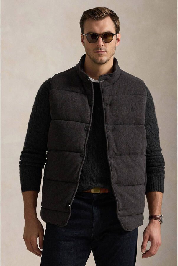 Polo Ralph Lauren Big & Tall bodywarmer met textuur Plus Size antraciet