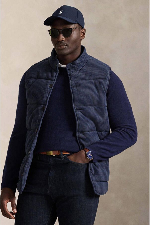 Polo Ralph Lauren Big & Tall bodywarmer met textuur Plus Size donkerblauw