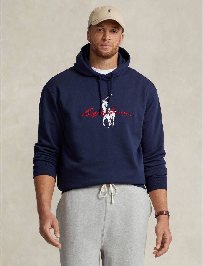 POLO Ralph Lauren Big & Tall +size hoodie met printopdruk cruise navy
