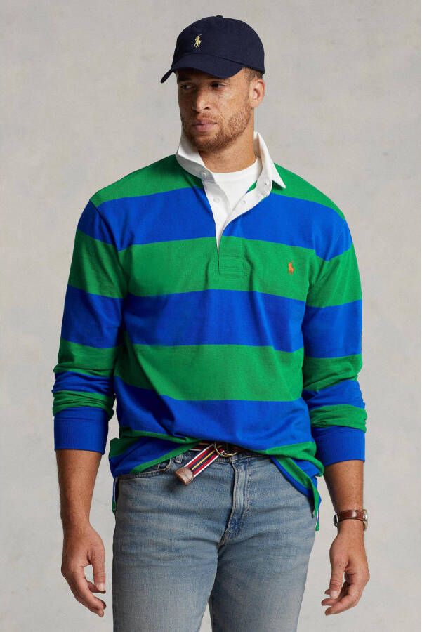 POLO Ralph Lauren Big & Tall +size gestreepte polo sapphire star primary green