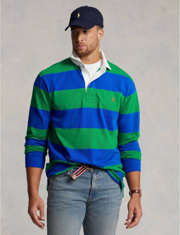 POLO Ralph Lauren Big & Tall +size gestreepte polo sapphire star primary green