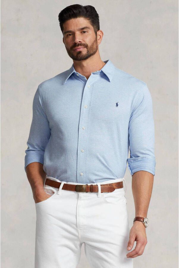 POLO Ralph Lauren Big & Tall +size slim fit overhemd met all over print jamaica blue heather