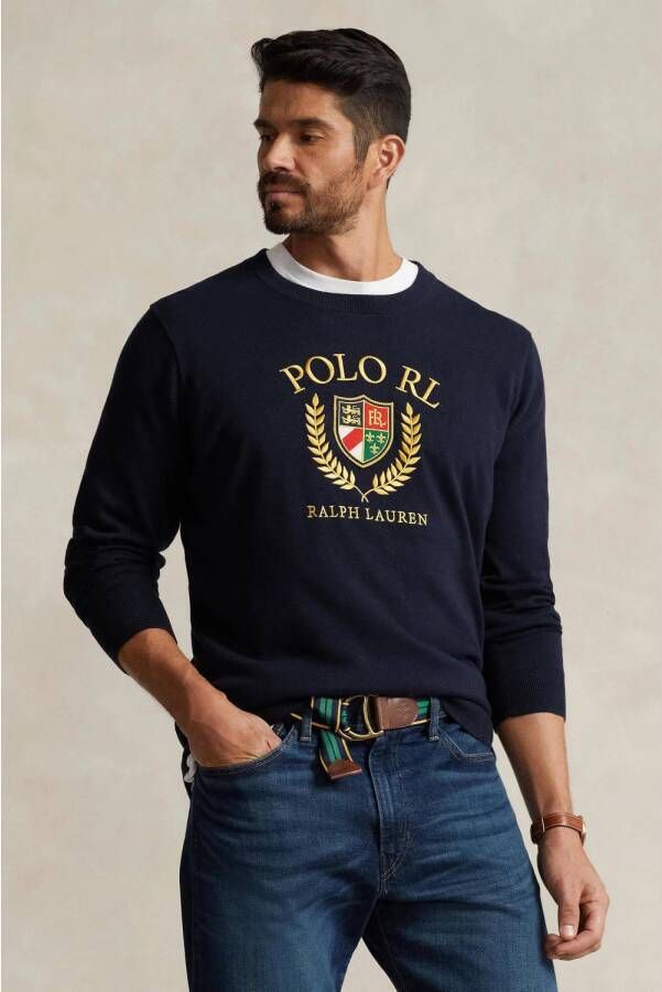 POLO Ralph Lauren Big & Tall +size sweater met logo en borduursels navy combo