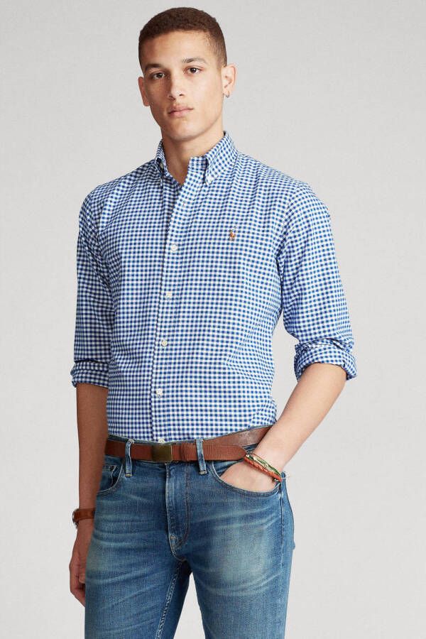 POLO Ralph Lauren custom fit overhemd met ruiten blue white