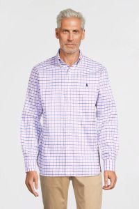 POLO Ralph Lauren geruit regular fit overhemd white purple multi