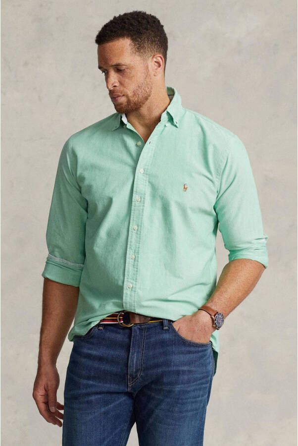 POLO Ralph Lauren Big & Tall +size gestreept regular fit overhemd golf green