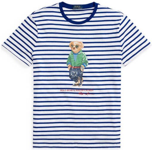 POLO Ralph Lauren gestreept slim fit T-shirt blauw wit