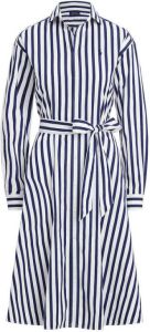 POLO Ralph Lauren gestreepte A-lijn jurk donkerblauw wit