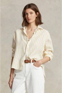 POLO Ralph Lauren gestreepte linnen blouse geel