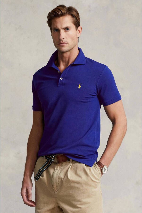 Ralph Lauren Donkerblauw Poloshirt met Korte Mouw Blue Heren
