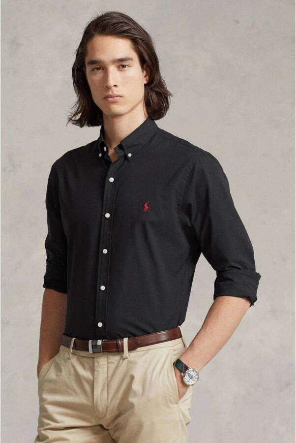 POLO Ralph Lauren custom fit overhemd met stretch black