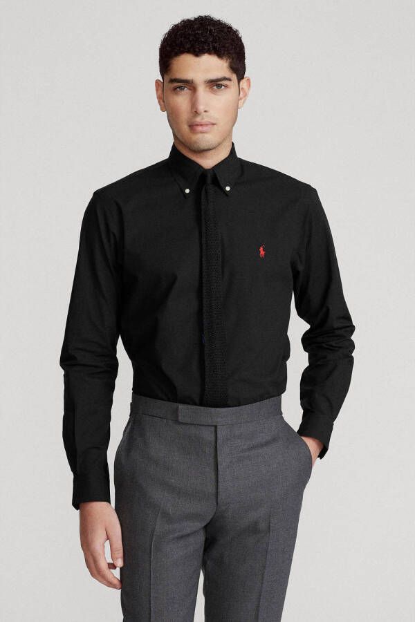 POLO Ralph Lauren slim fit overhemd black met stretch