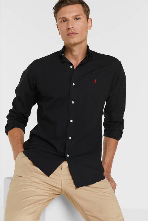 Polo Ralph Lauren Overhemd Lange Mouw CHEMISE AJUSTEE EN POPLINE DE COTON COL BOUTONNE LOGO PONY PLAY