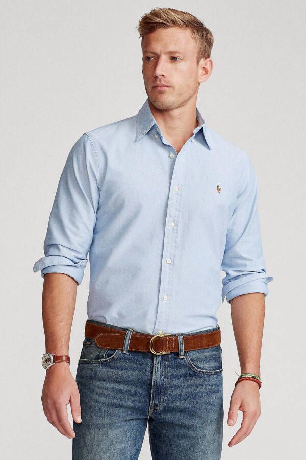 Ralph Lauren Custom Fit Oxford Overhemd Upgrade je Casual Garderobe Blauw Heren