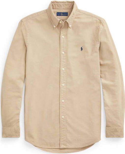 Polo Ralph Lauren Overhemd Lange Mouw CHEMISE CINTREE SLIM FIT EN OXFORD LEGER TYPE CHINO COL BOUTONNE