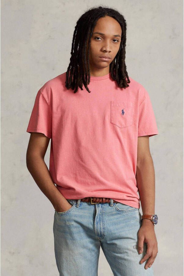 POLO Ralph Lauren regular fit T-shirt met linnen desert rose