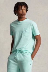 POLO Ralph Lauren regular fit T-shirt met linnen island aqua