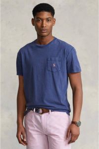 POLO Ralph Lauren regular fit T-shirt met linnen light navy