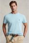 POLO Ralph Lauren regular fit T-shirt met linnen powder blue - Thumbnail 1