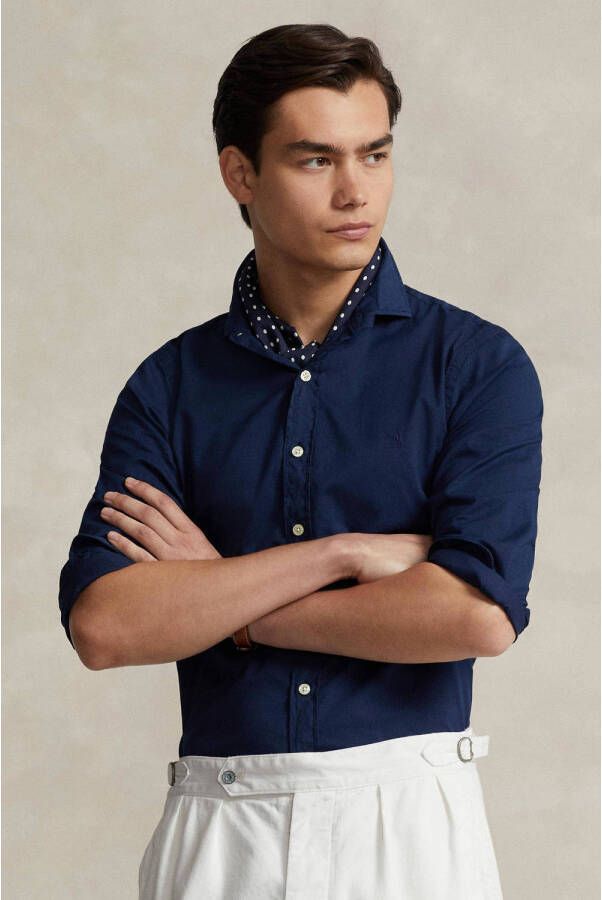 Polo Ralph Lauren Blauw Katoenen Italiaanse Kraag Shirt Blue Heren