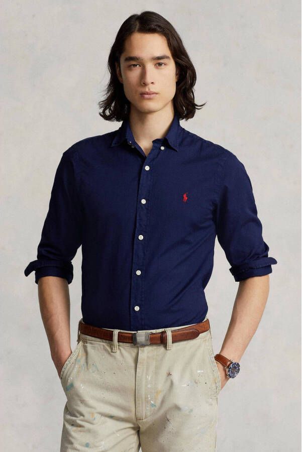 Ralph Lauren Slim Fit Polo Shirt voor Heren Blauw Heren