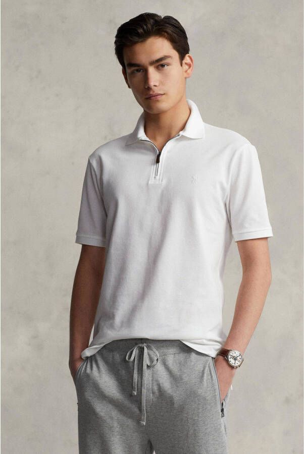 Polo Ralph Lauren Poloshirt met logostitching en ritssluiting
