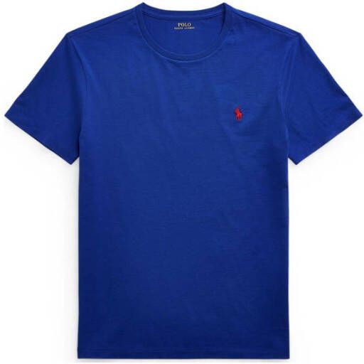 POLO Ralph Lauren slim fit T-shirt met logo kobaltblauw