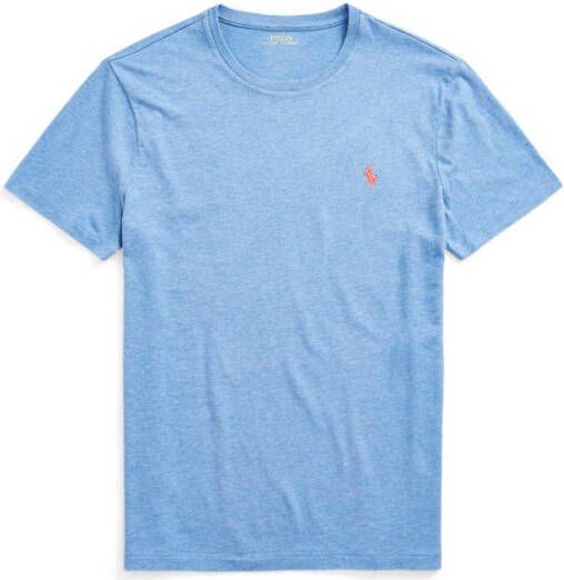 Polo Ralph Lauren Zachte Royal Heather Katoenen T-shirt met Geborduurd Logo Blue Heren