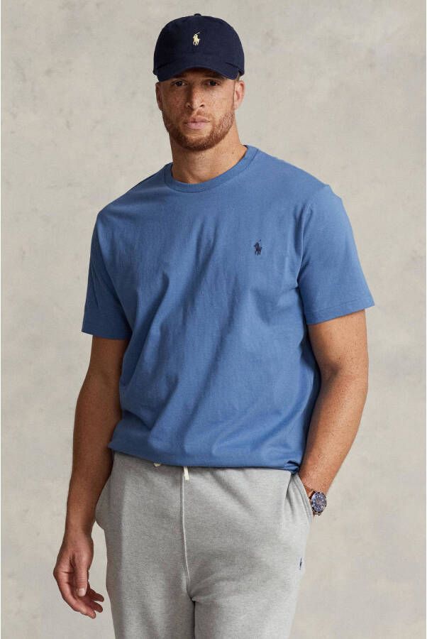 POLO Ralph Lauren Big & Tall +size slim fit T-shirt met logo nimes blue