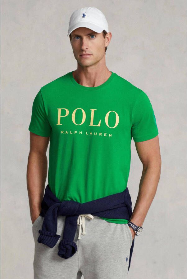 Polo Ralph Lauren Authentiek Custom Slim Fit Polo Shirt Green Heren