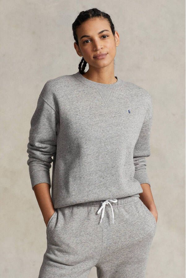 Polo Ralph Lauren Grijze Sweater met Geborduurd Logo Gray Dames